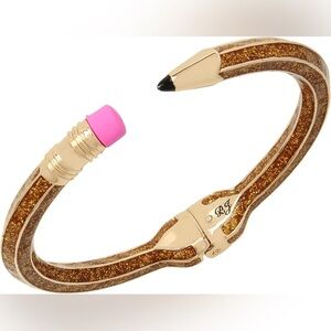 Betsey Johnson Back to School Gold Glitter Pencil  Bracelet